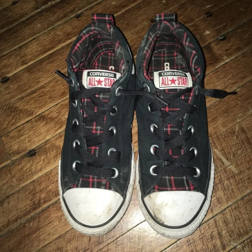 Converse All Stars high top plaid sneakers
